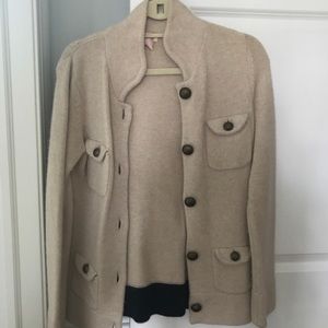 Cream pink button down sweater